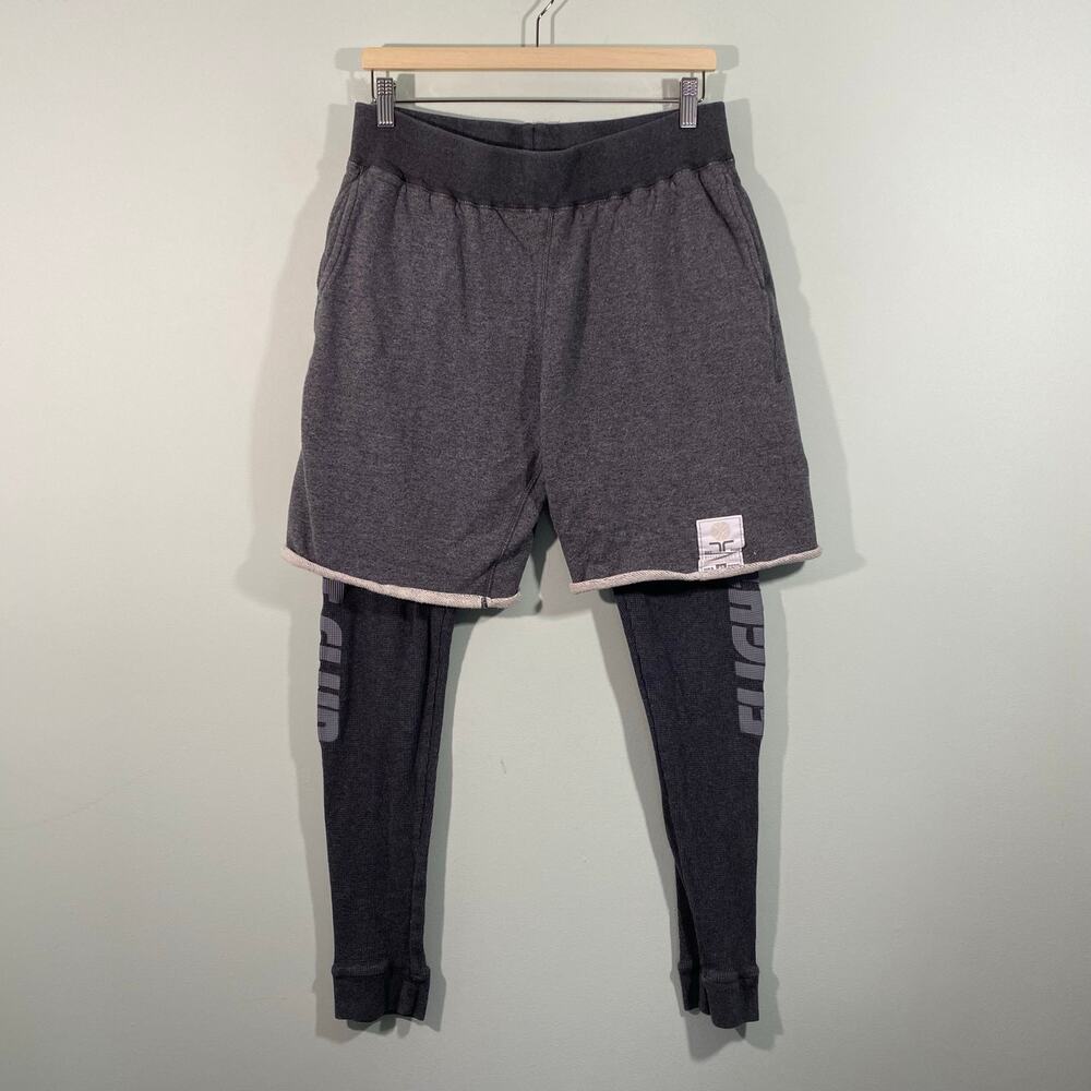 Flight Club Men Grey Thermal Pull On Sweatpants Size L